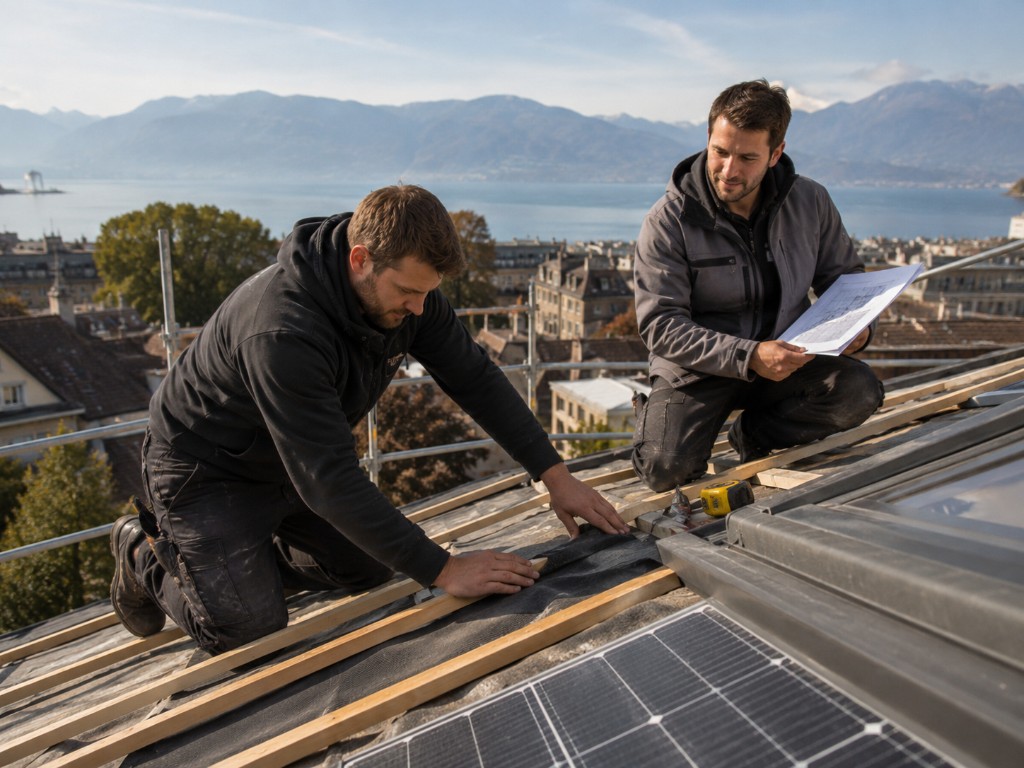 Préparation toiture photovoltaïque à Genève
